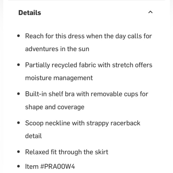 Prana The Cali Racerback Tank Dress Moonrock Botanica Women’s Sz Small Athletic - Picture 4 of 10